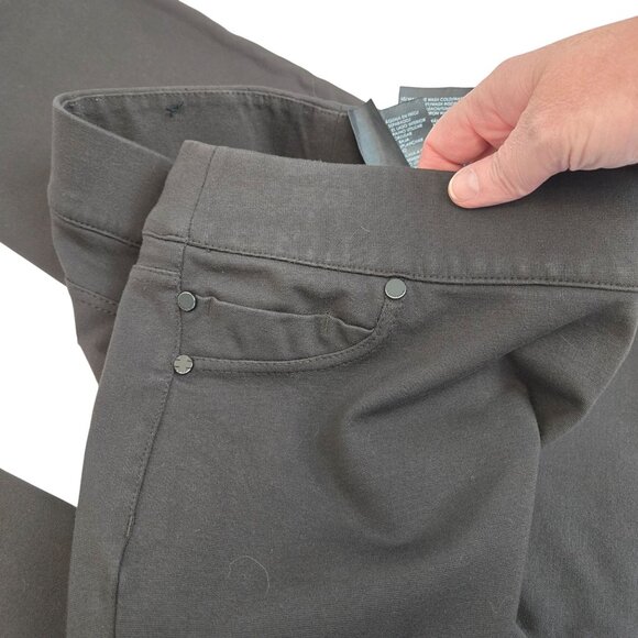 Womens Office Work Business Casual Basic Straight Leg Dark Brown Jeggings 10 - Picture 10 of 14